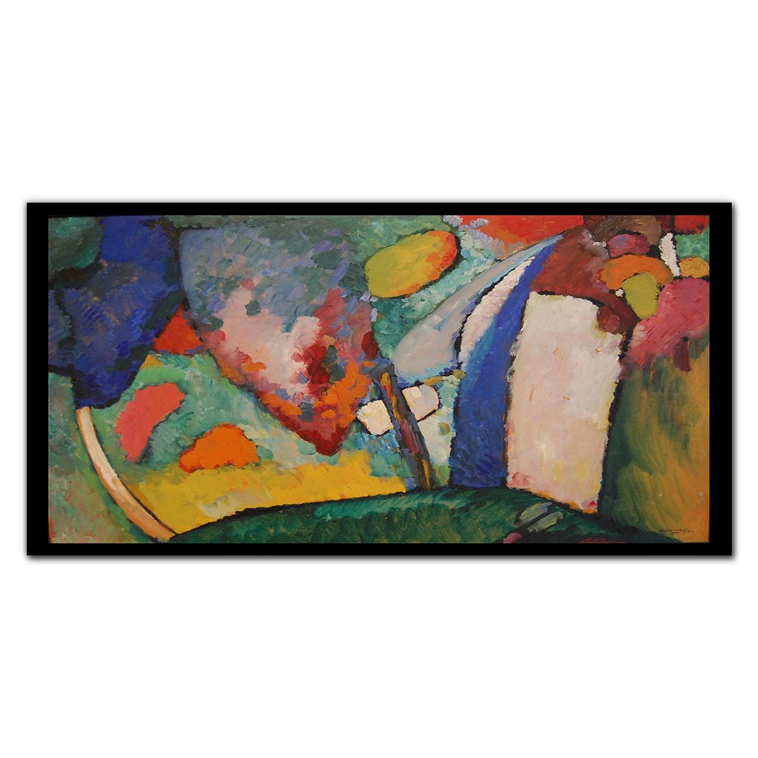 Crédence de cuisine en verre trempé adhésive anti-taches 120x60cm motif Kandinsky coloré