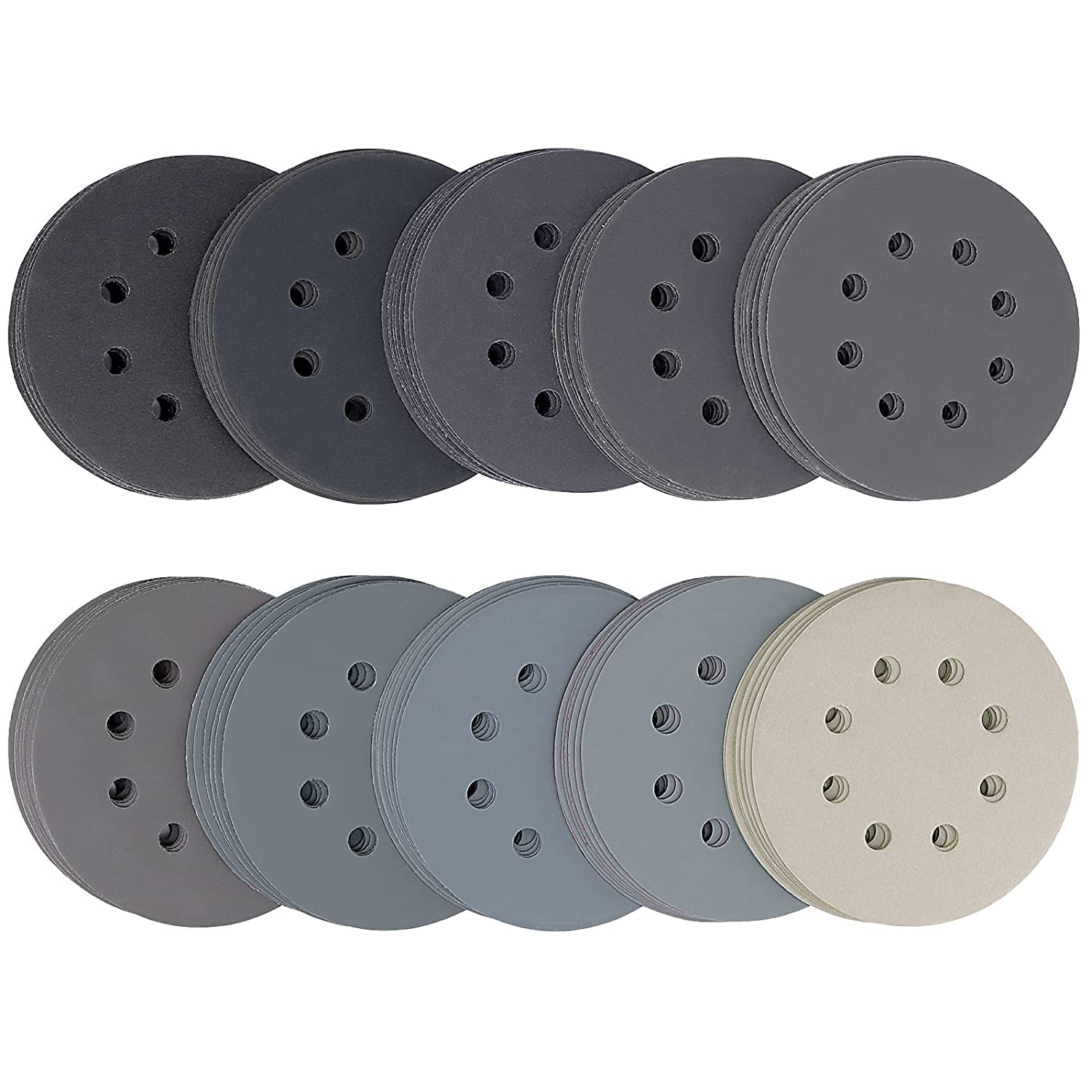 Wet Sanding Disc, VFINE 5 Inch Silicon Carbide Sanding Discs Hook & Loop Sandpaper for Wet/Dry Sanding Grinder Polishing, Orbital Sander Sandpaper for Car Paint Wood or Metal Polishing -50 Pieces: Tools & Home Improvement