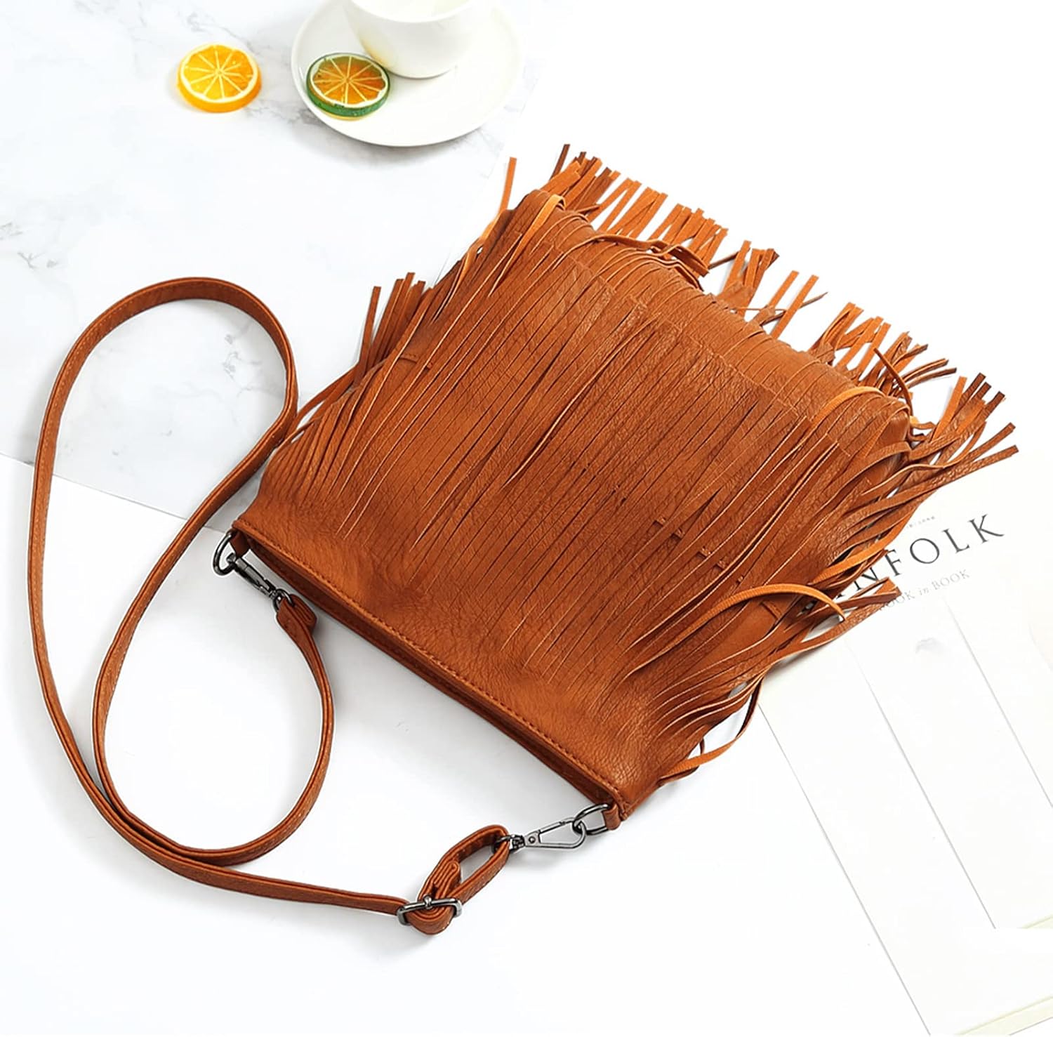 Vintage Fringe Purse Fringe Hobo Bags for Women Vegan Leather Tassel Hippie Crossbody Bag | Vintage, Vegan Leather, Tassel, Hippie - Image 5
