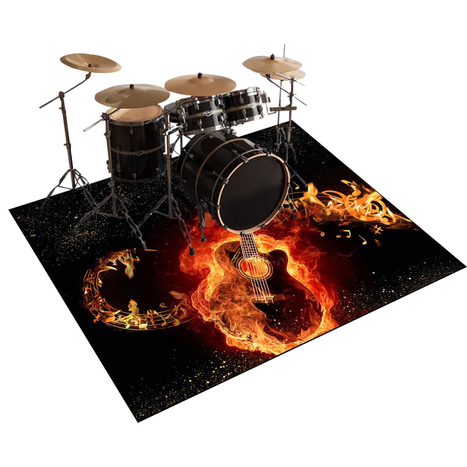 Tapis pour batterie acoustique antidérapant avec isolation acoustique multicouche