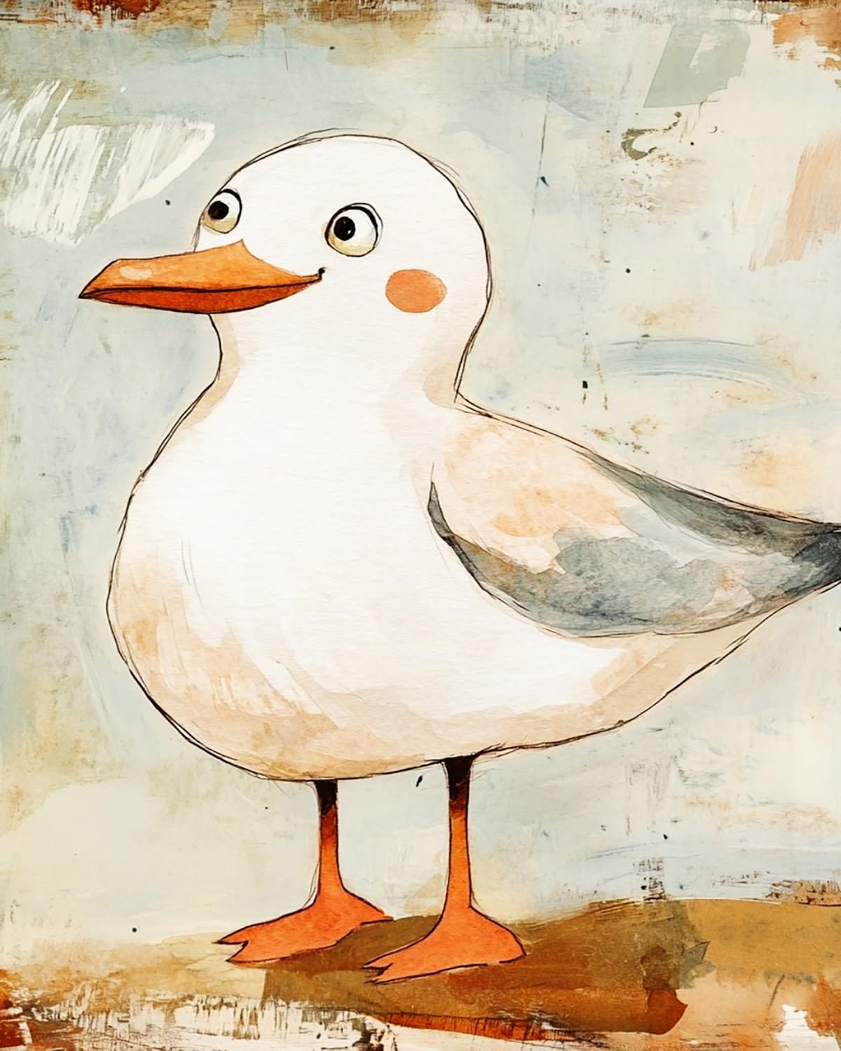 LIUBAISHI Paint by Numbers for Adults – 16"x20" Canvas | Wall Art Decor for Living Room, Stress Relief Hobby Kit, Complete Set with Paints and Brushes-Adorable Seagulls
