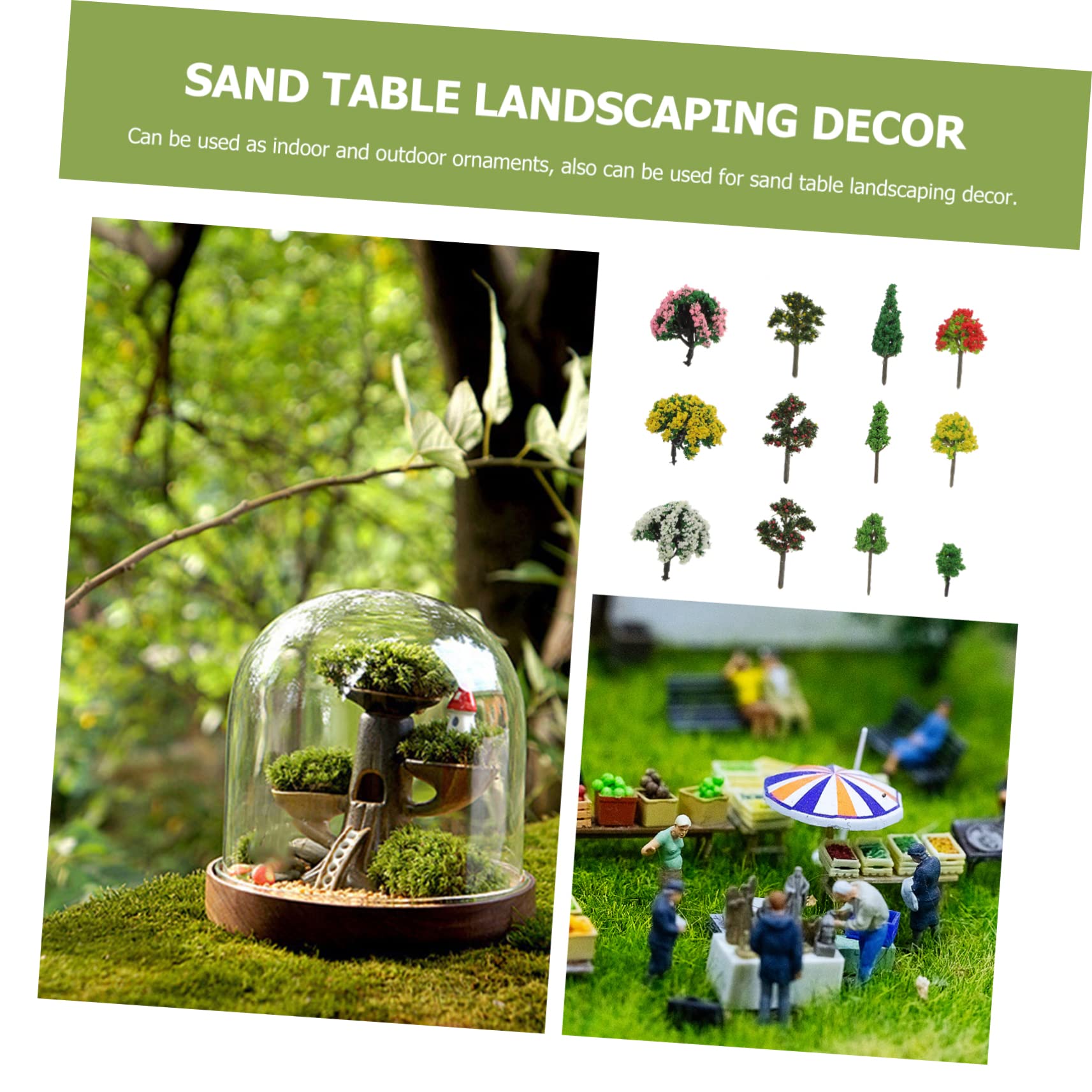 TEHAUX 180piezas Mini Árboles Decorativos De Plástico para Maquetas y Paisajismo Modelos De Árboles Miniatura para Decoración De Altura para Escenarios De Paisaje y