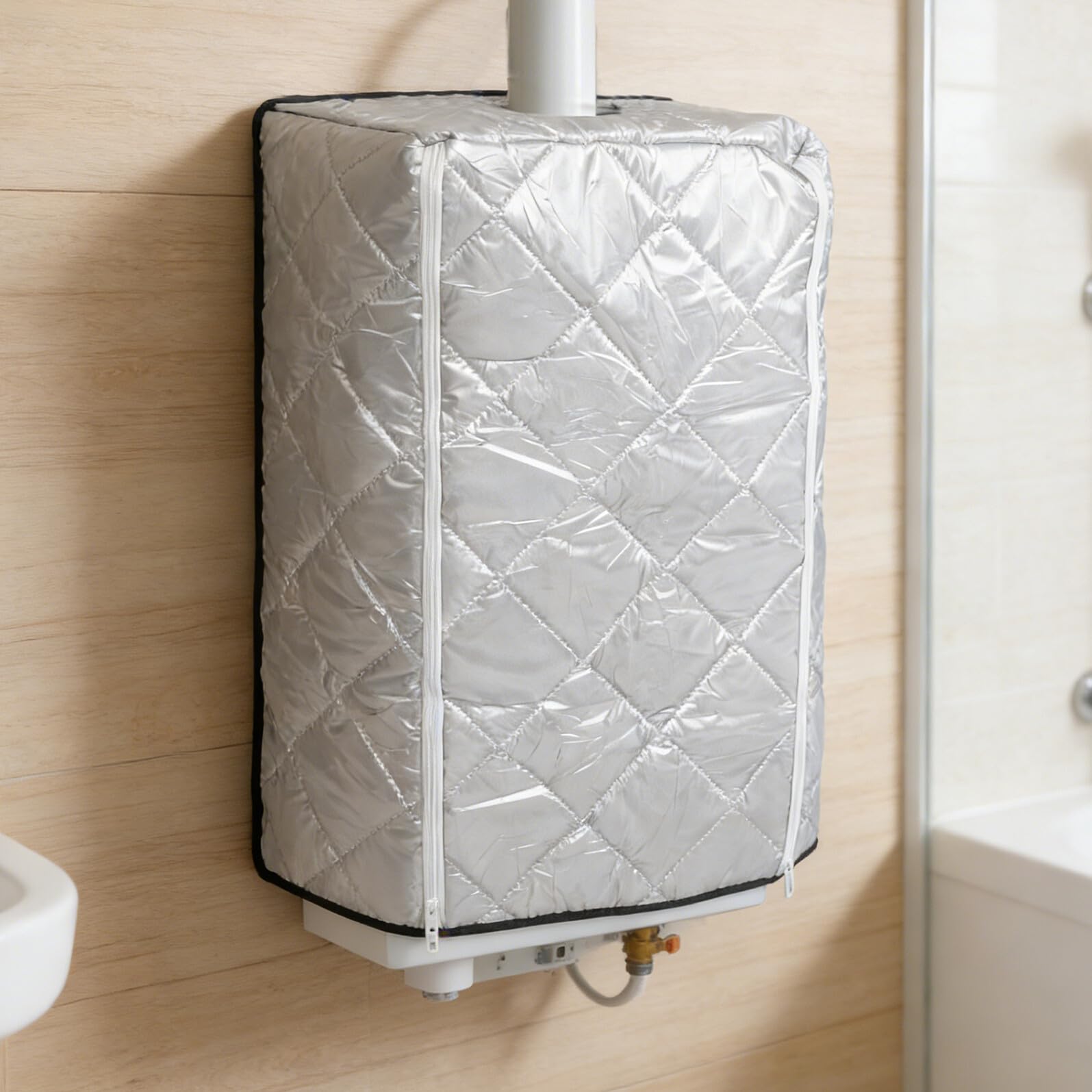 Genérico Funda Protectora para Calentador de Agua Mural sin Tanque 6 Capas Gruesa con Cremallera, Resistente al Polvo, Prueba de Aceite, Tamaño 75x47x33 Cm para Uso Exterior E Interior — view 5