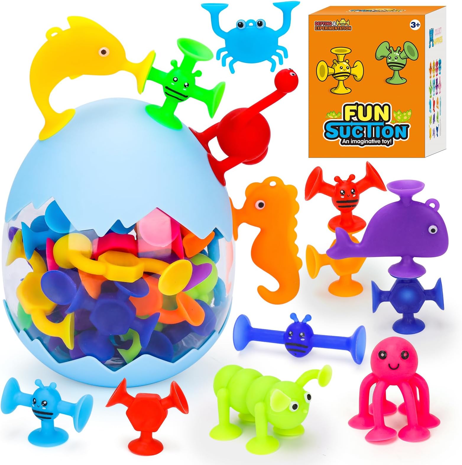 27 PCS Suction Toy Set Suction Cup Toys, Montessori Silicone Building