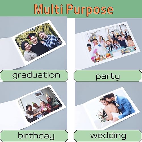 Miniatura 6 de Paquete de 100 carpetas de fotos para fotos de 4 x 6 o 5 x 7 pulgadas, marcos de fotos de papel, marco de fotos de cartón sin ácidos, ideal para