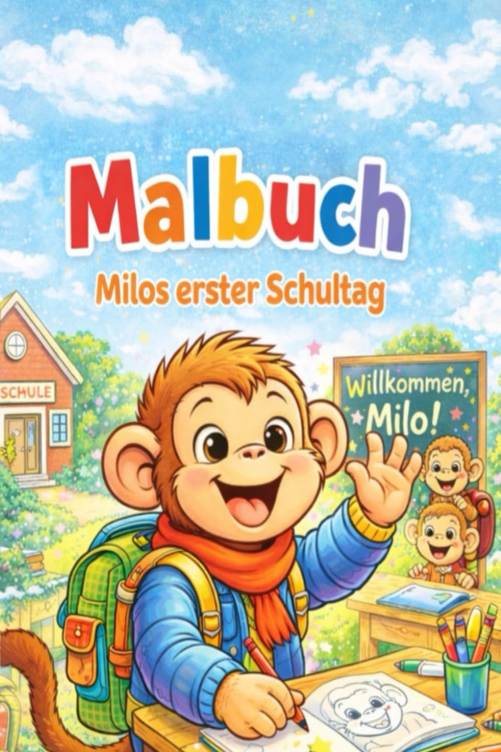 Malbuch: Milos erster Schultag