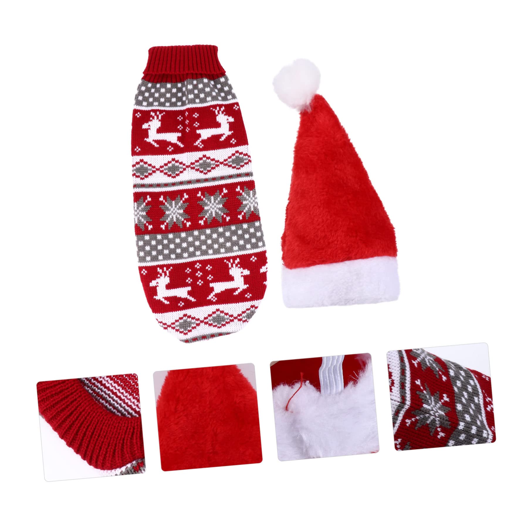 INOOMP 3 Set Di Abbigliamento Per Animali Domestici Con Tema Natalizio Adorabile Maglione Per Cani Con Renna E Cassaforte 2 Pezzi * 3