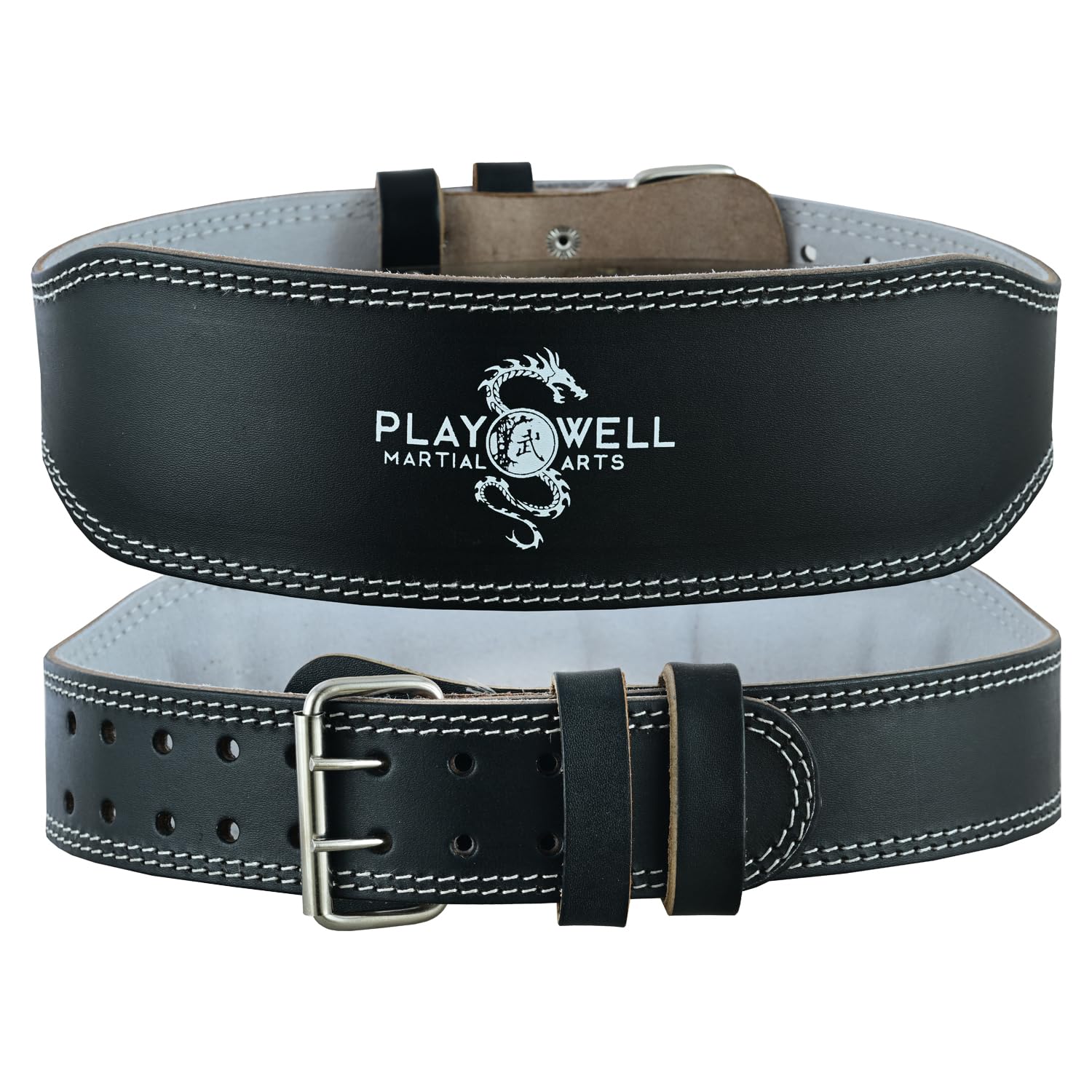 Pro Weight Training Range : Leather 4" Weight Lifting Belt (XL)