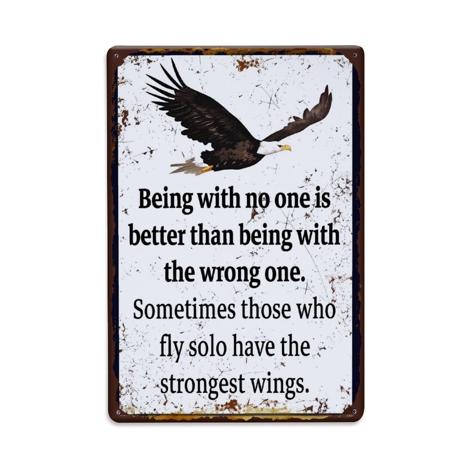 Jdfenggu Vintage Eagle Soaring Above Text Background Retro Metal Tin Sign, Decor Art Poster For Bar, Home, Man Cave, Kitchen, Laundry Room Gift 8X12inch