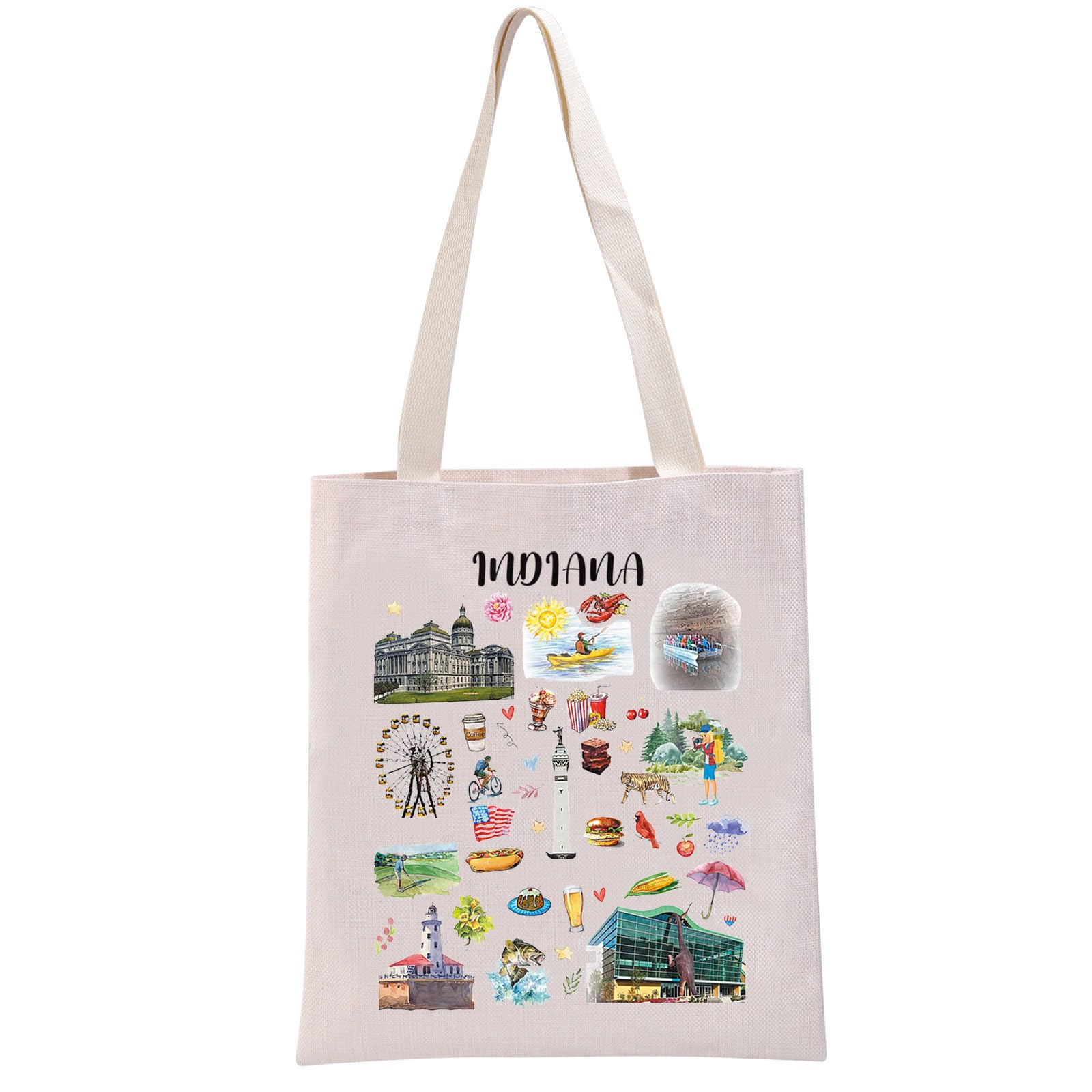 G2TUP Indiana State Souvenirs Gift Indiana Travel Tote Bag Indiana Home Handbag Indiana Tourism Gift Indiana Vacation Gift