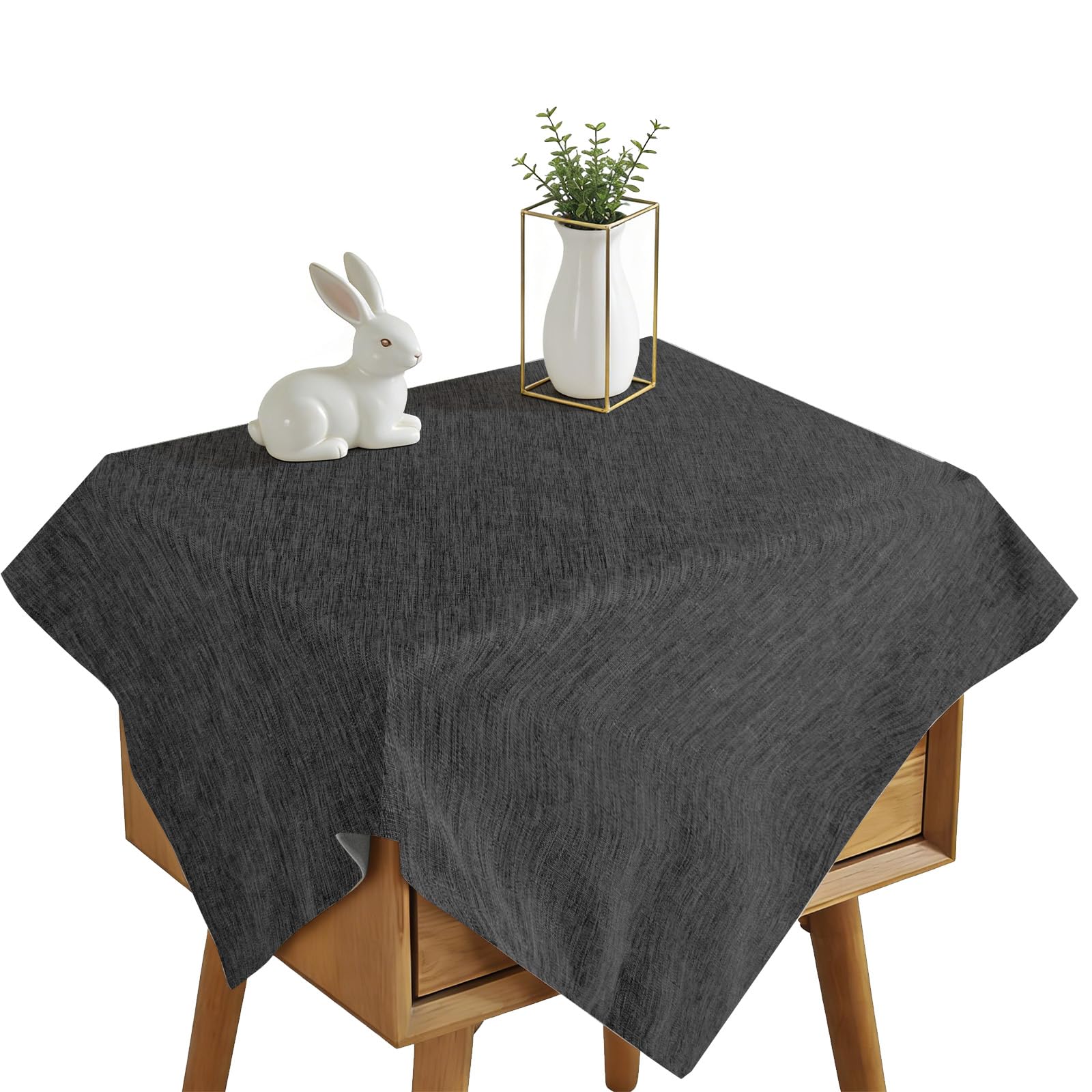 Aovanta Square Tablecloth Small, Black Square Table Cloth for Coffee Table, 60x60cm Small Tablecloth for Bedside Cabinet, Side Tables, Tea Tables (Black)