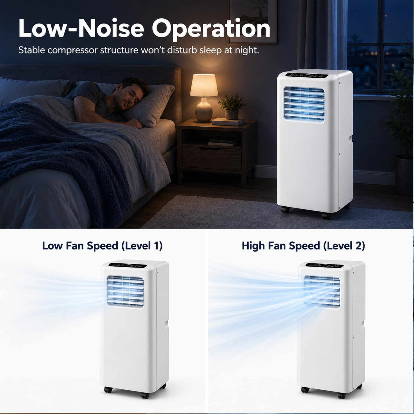 Condizionatore Portatile 5000 BTU unità Raffreddamento | Unità Compatta Con Modalità Ventilatore E Deumidificatore Telecomando Kit Finestra Timer 24H Camera Ufficio Casa