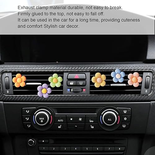 Miniatura 6 de 6 clips de ventilación de automóvil con flores de margarita, accesorios decorativos universales, clip de ventilación para salida de aire