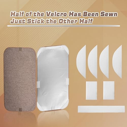 Miniatura 6 de Cubierta para ventana de puerta de caravana, tela opaca para entrada de privacidad de cámper (16 x 25 pulgadas), color marrón