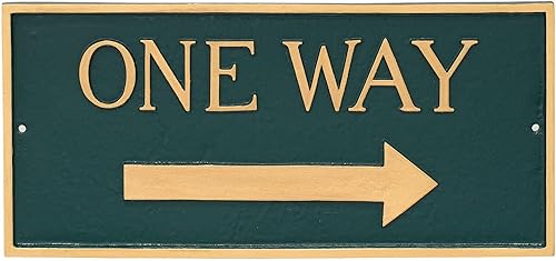 Miniatura 7 de Placa de metal fundido con flecha - Letrero unidireccional con flecha - Letrero de pared o césped - Resistente a los rayos UV - Revestimiento en