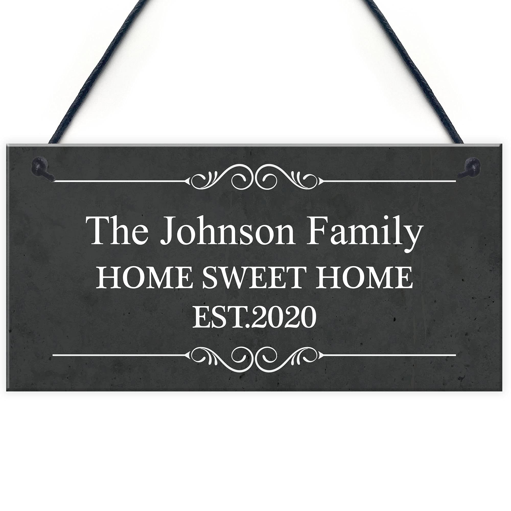 Shabby Chic Welcome Sign To New Home PERSONALISED Family Plaque Gift Keepsake