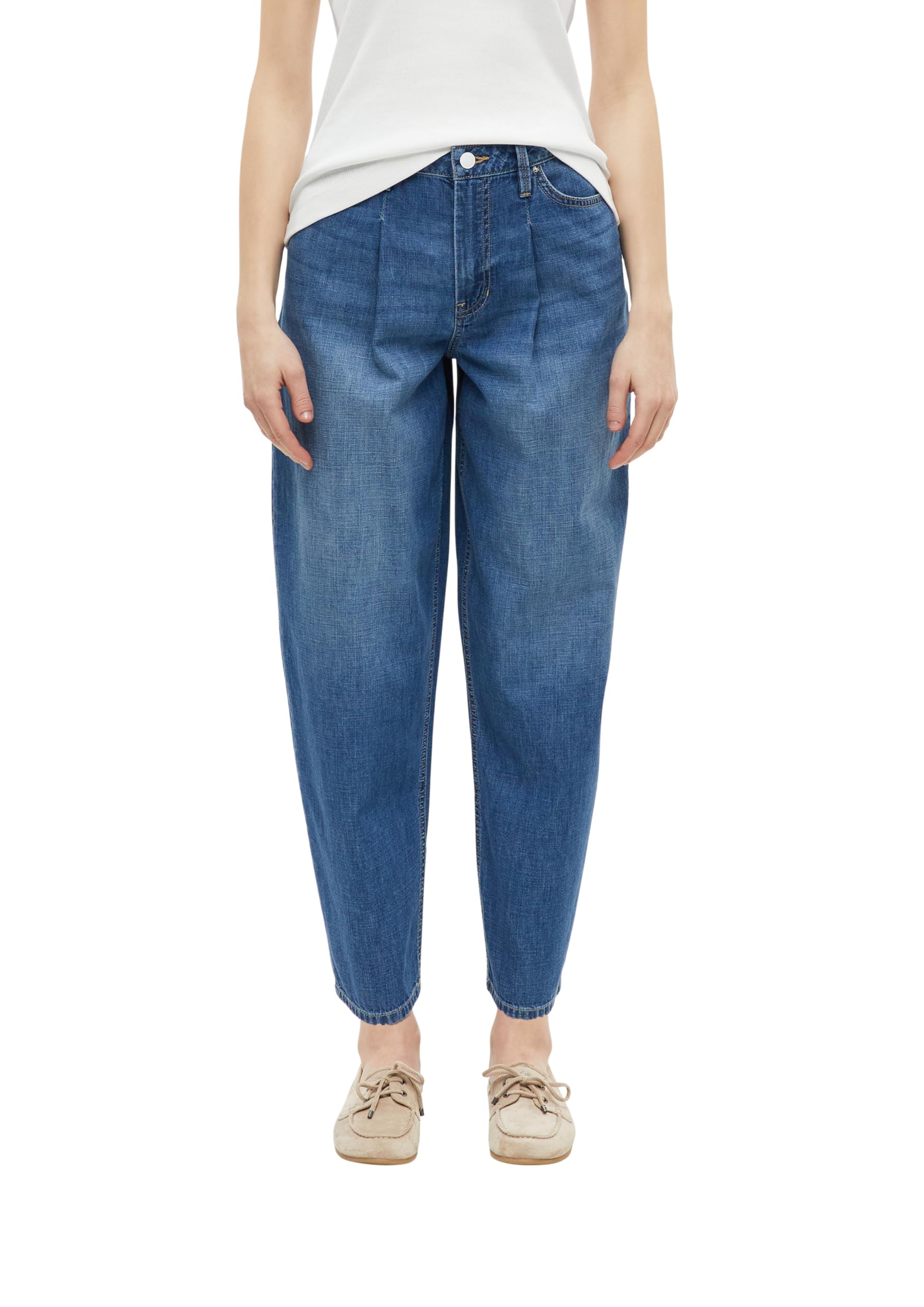 s.Oliver Damen Ankle Jeans, Barrel Leg Ankle-Jeans/Regular Fit/High Rise/Barrel Leg