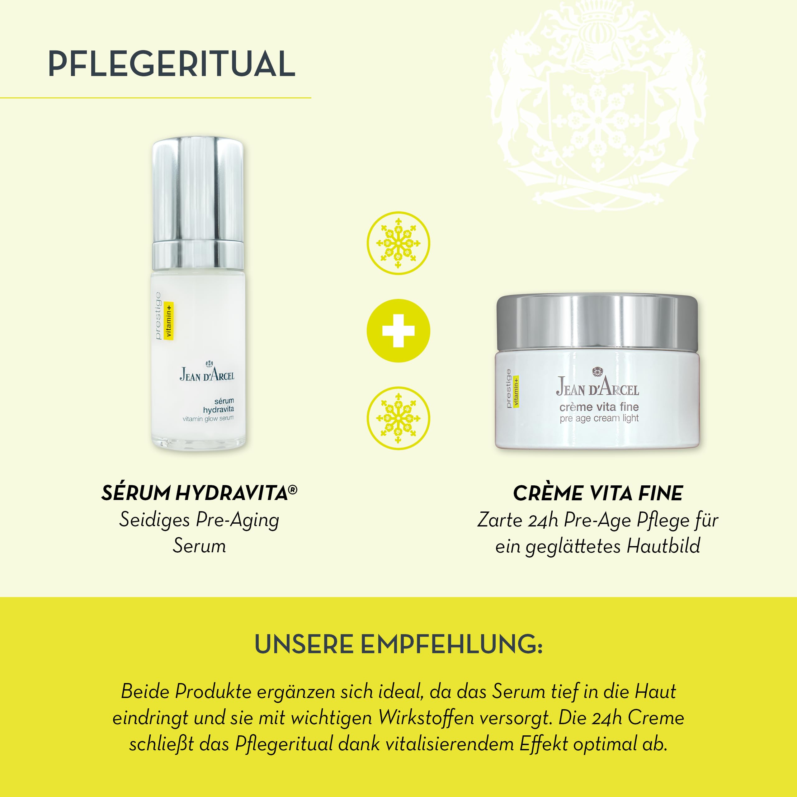 JEAN D'ARCEL PRESTIGE crème vita fine - 24h Gesichtscreme gegen feine Falten – Mit Vitamin C, A & E - 50 ml