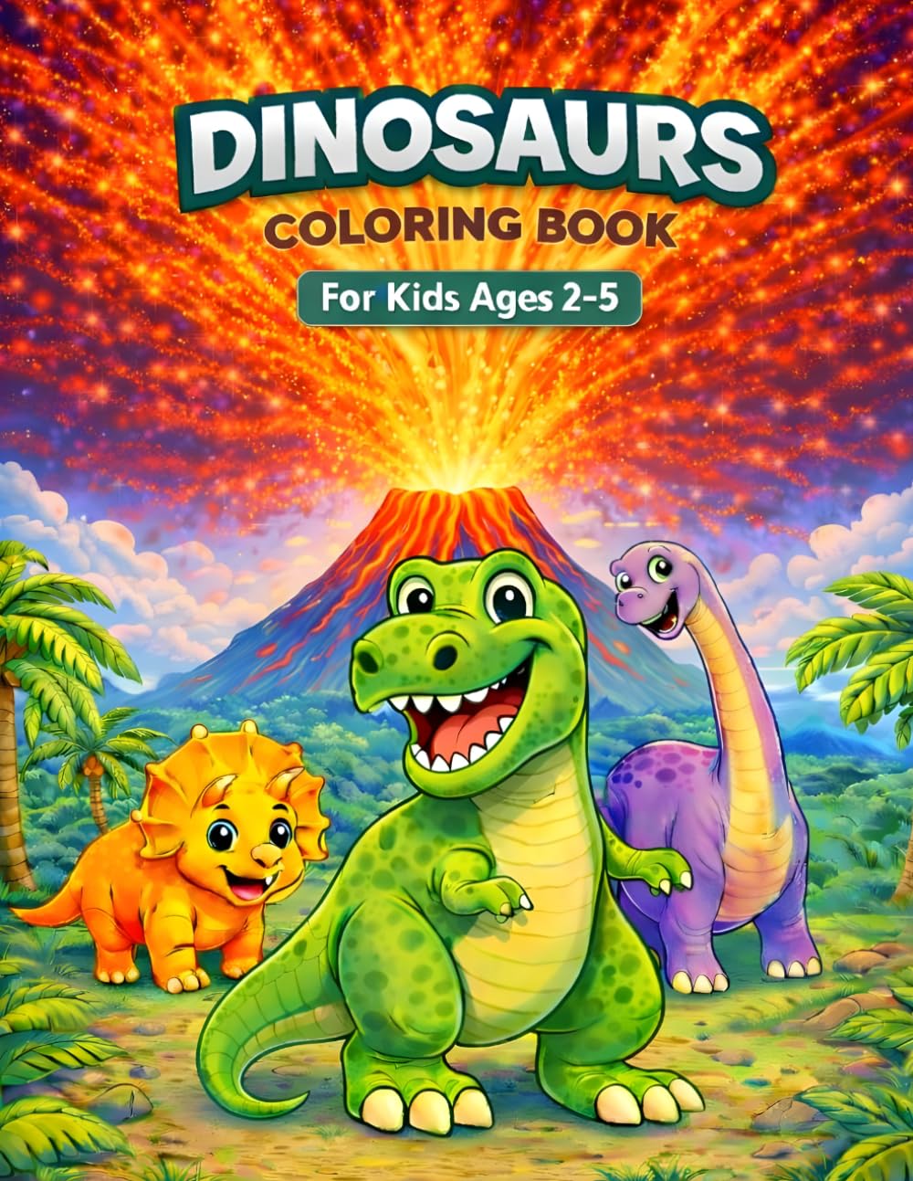 ABC Dinosaurs Coloring Book: Cute Dinosaur Coloring Pages for Kids Ages 2–5 | Fun and Easy Dino Coloring Adventure