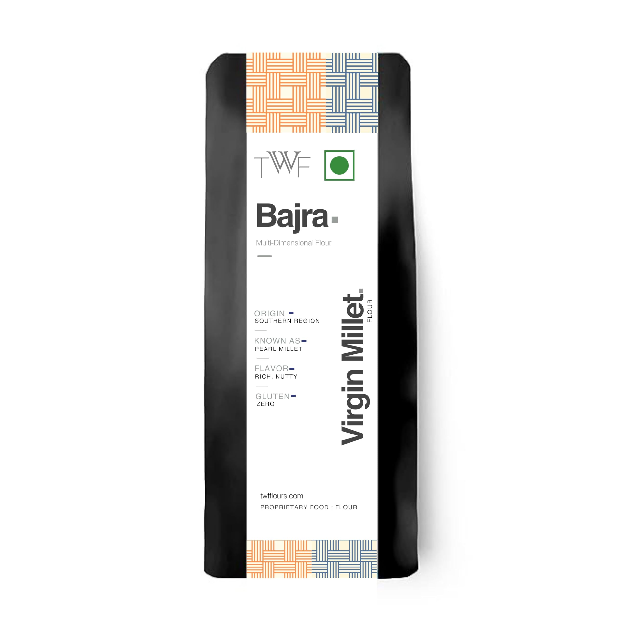 TWF Stone Ground Bajra Flour | 1 Kg | Bajri Atta | Not Pulverized | Hulled | Hand Pounded | Pearl Millet Atta | Naturally Gluten-Free | 100% Virgin Grains