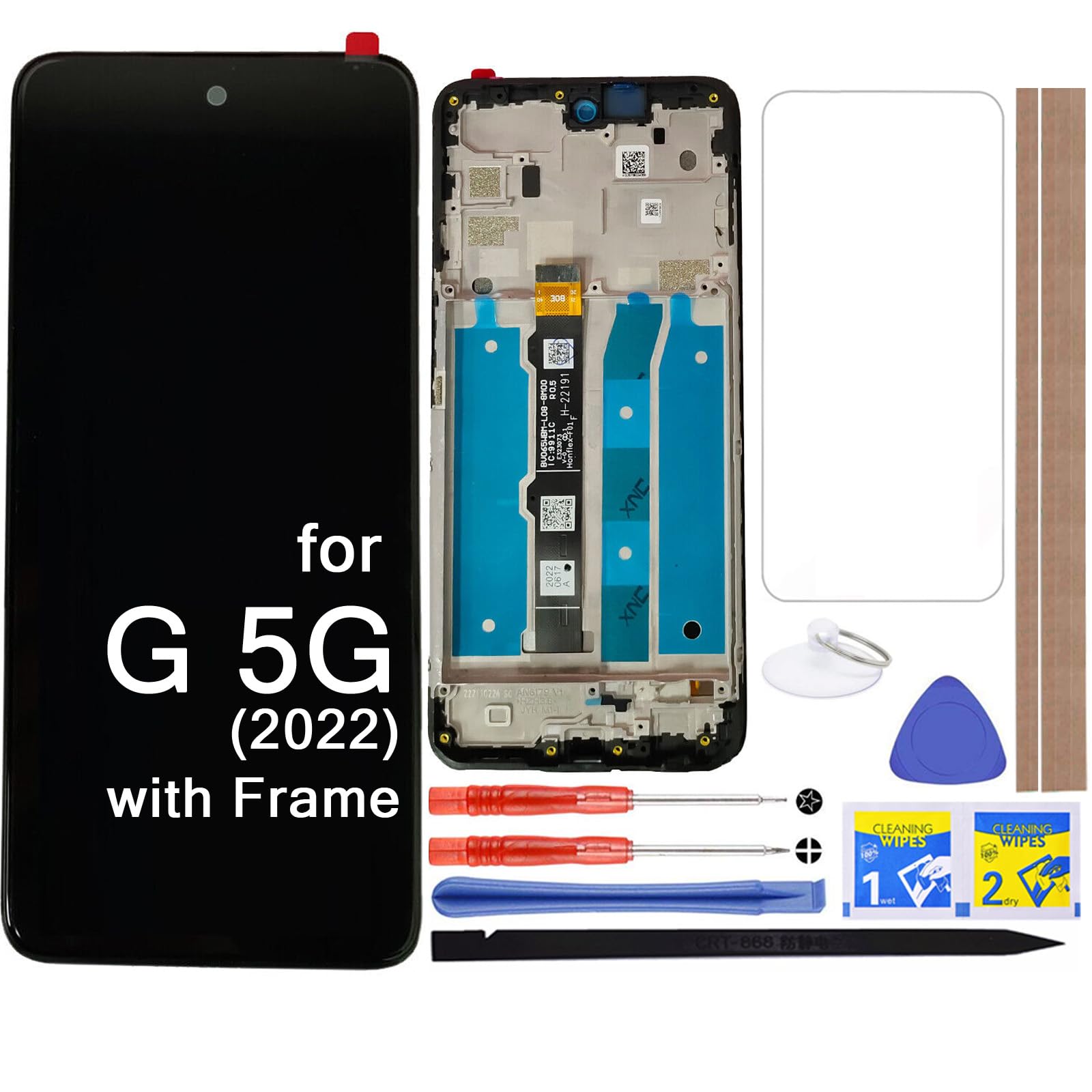 Schermo Motorola Moto G 5G Plus, Blocco Completo Compatibile Con LCD Touchscreen Nero - Italiano - Foto 7