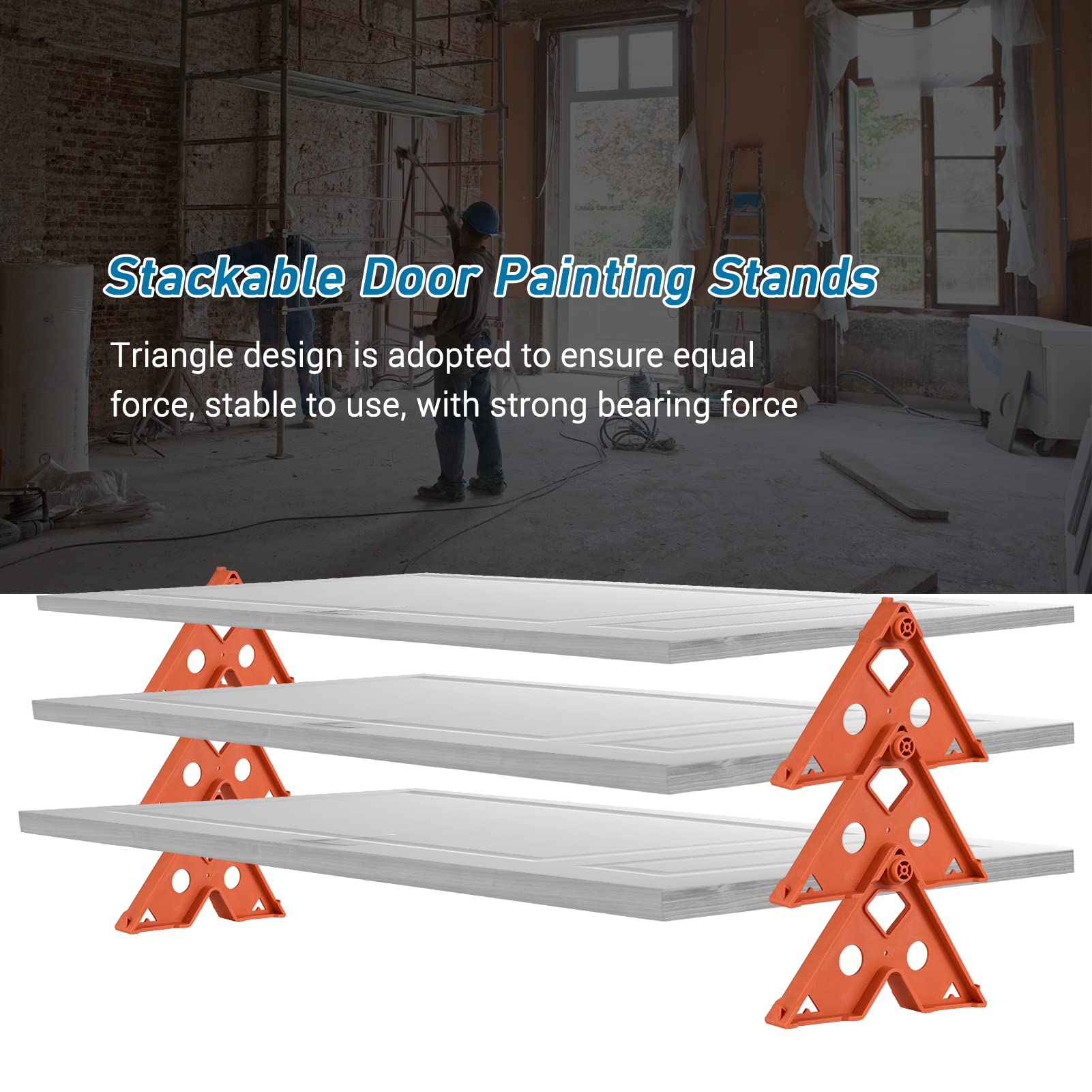 HUIOP Support de peinture empilable 2 pièces | Support de peinture en aérosol, garniture de portes intérieures et extérieures, armoire de cuisine, support de séchage de porte, Support de colonne monta