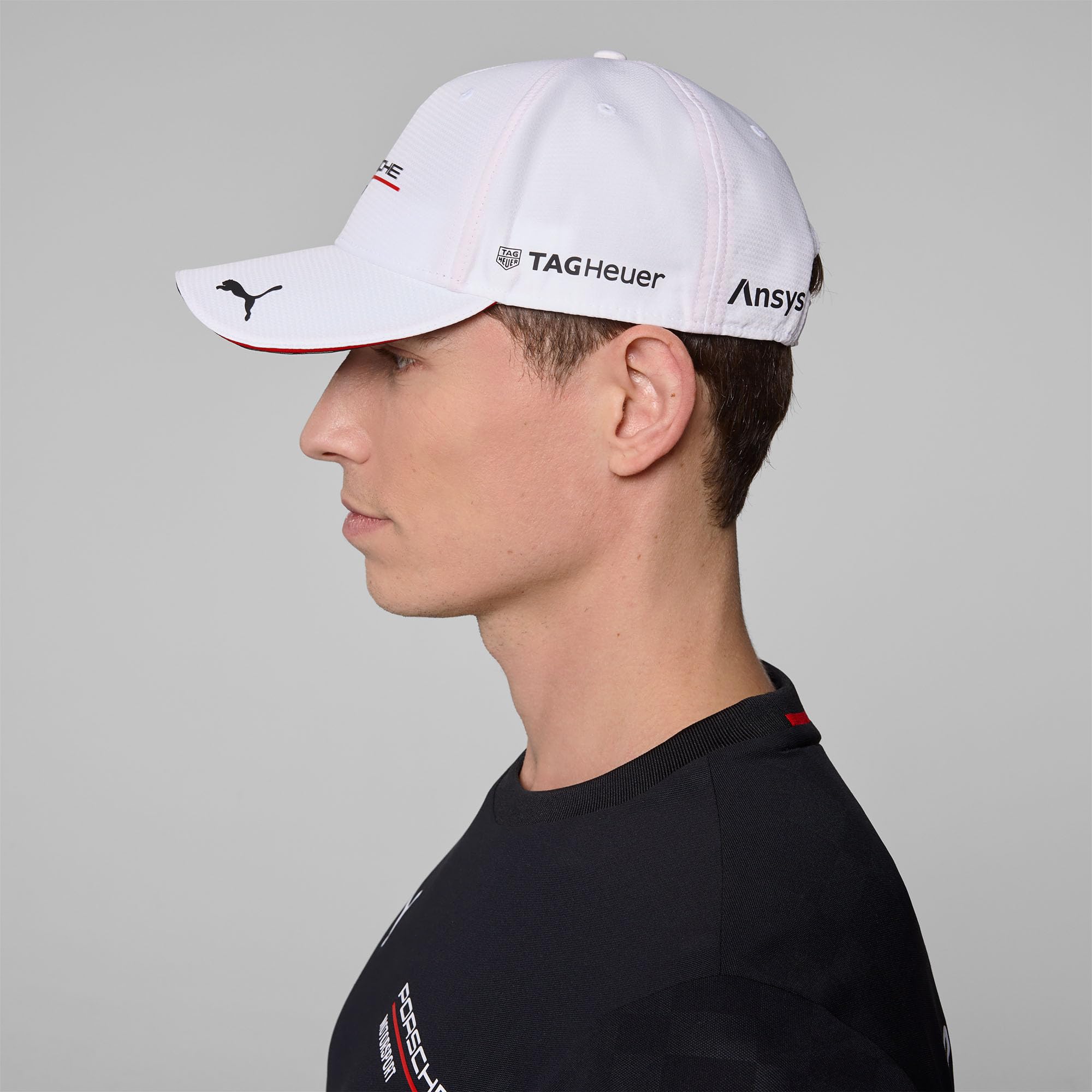 PUMA Porsche Motorsport Cappellino del Team con Visiera Curva e Loghi Porsche Motorsport e Sponsor, Incluso Un Logo Visiera