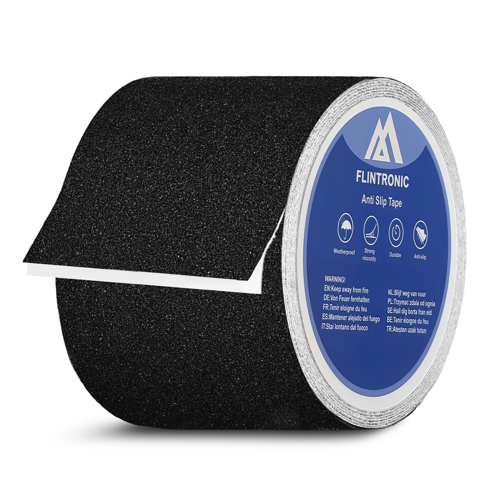 flintronic Anti-Slip Tape, 10CM x 5M Works Anti Slip Tape, Non Skid Strip Tape Abrasive Adhesive, High Traction Grip Tape, Anti-slip Adhesive Tape for Outdoor/Indoor Stairs Floors Ramps