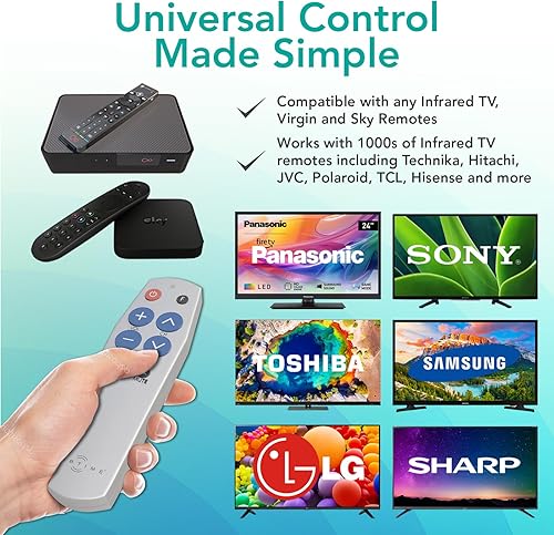 Miniatura 4 de Control remoto de TV con botón grande, fácil de usar y configurar, universal, control remoto de televisión básico, regalos amigables con la demencia