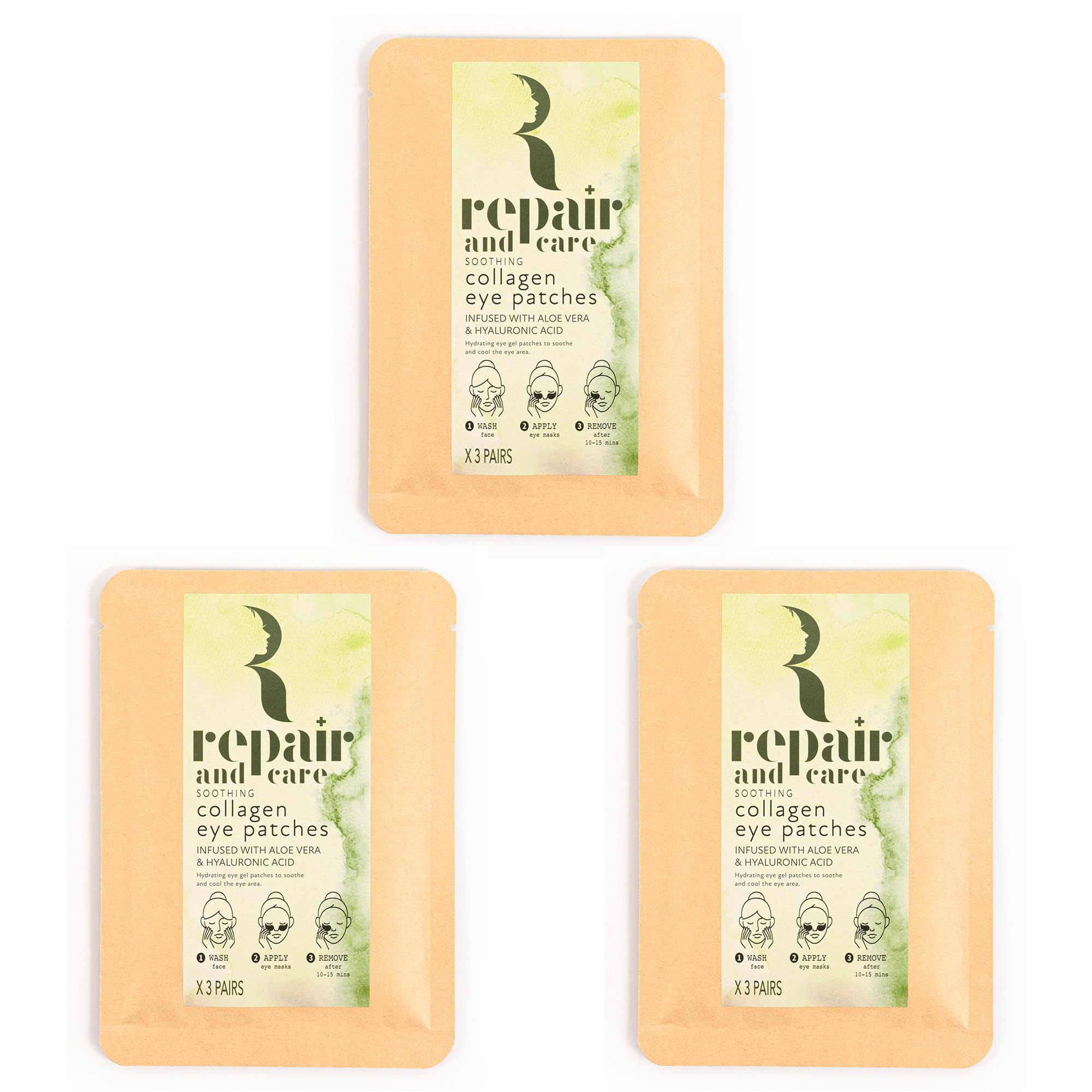 Repair and Care Soothing Collagen Eye Patches (x 3 pairs) TRIO