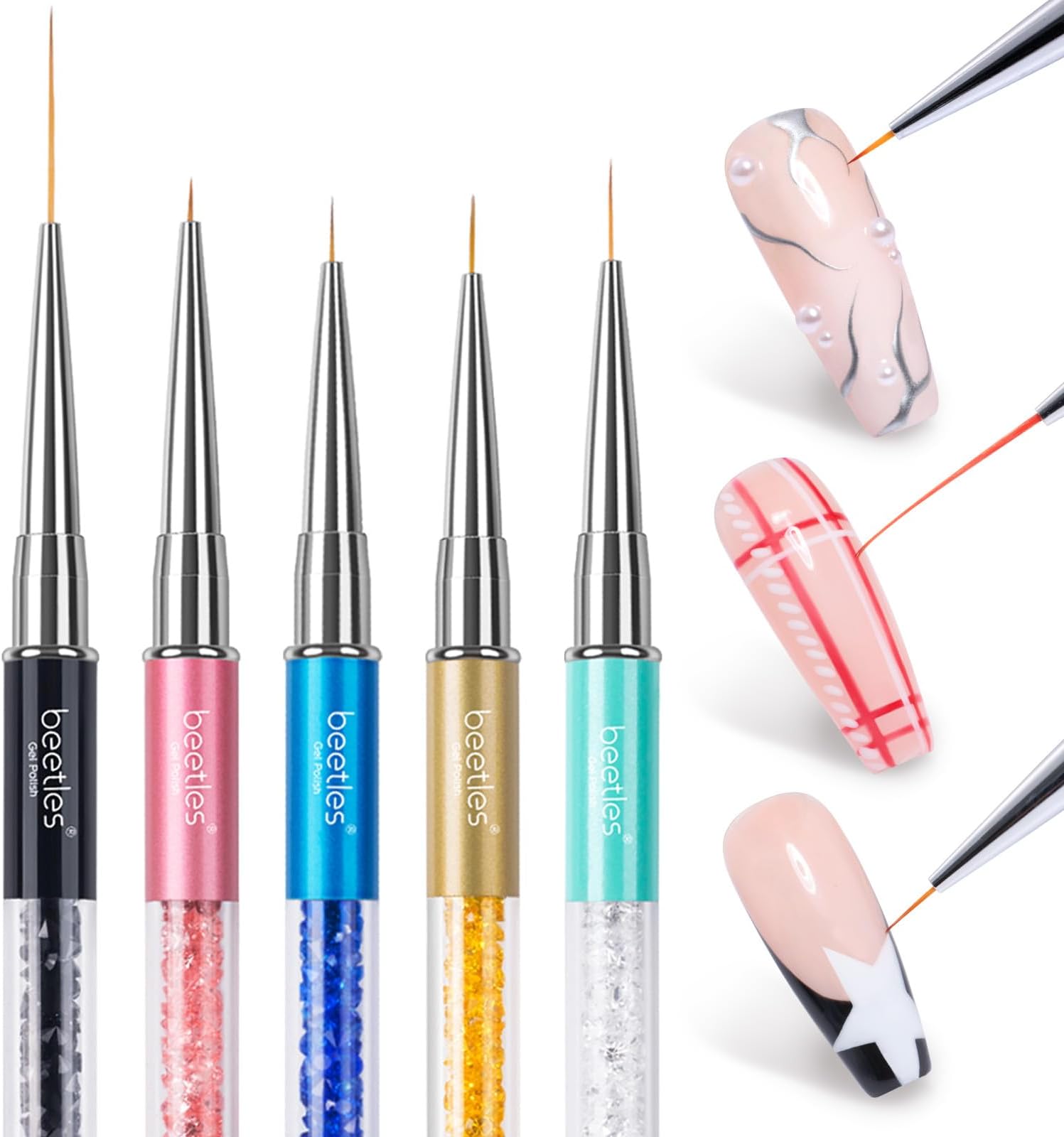 Gel Polish Nail Art Brushes Set5 Pcs Dualended Nail