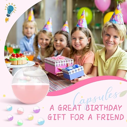 Miniatura 5 de Libima 300 cápsulas de máquina de chicles redondas de 1.1 pulgadas y 1.25 pulgadas, cápsulas de máquina expendedora, bolas transparentes vacías,