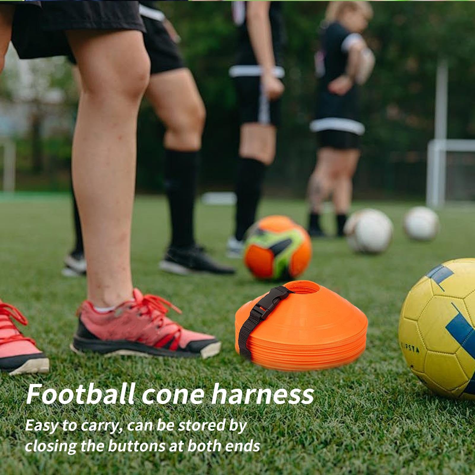 Générique Sangles pour Cônes De Football - Harnais Portatif pour Disque,Sanglons Sportifs Légers pour Entraînement, Football, Extérieur Et Activités Extérieures