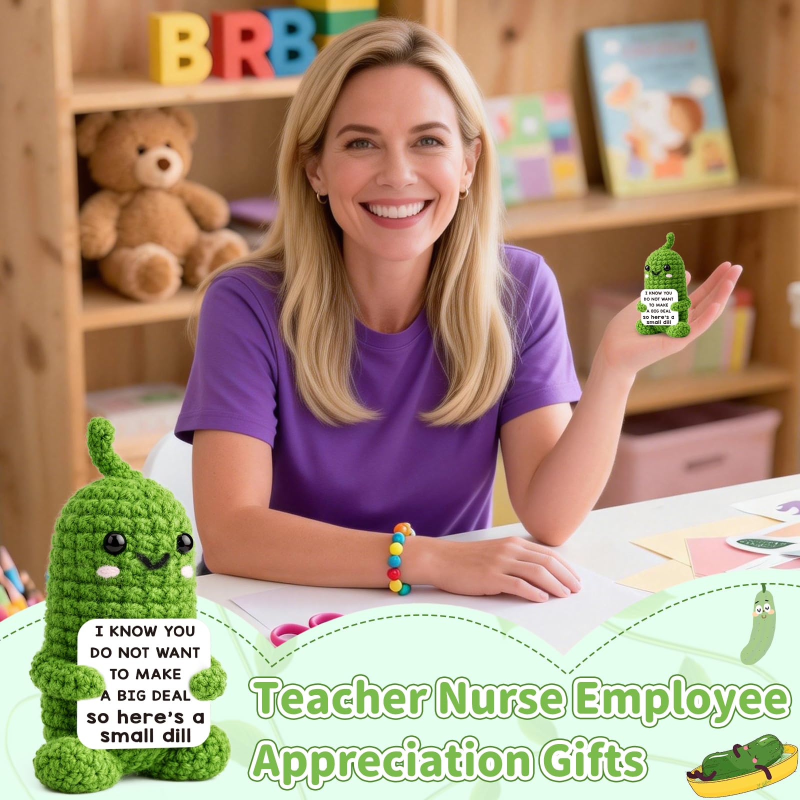 Jettryran Emotional Positive Support Pickle Gifts for Mom Wife Daughter Sister Friends Teacher Appreciation Birthday 2026 Graduation Gifts for Women Men Easter Basket for Teens Pickle Eggs - 5