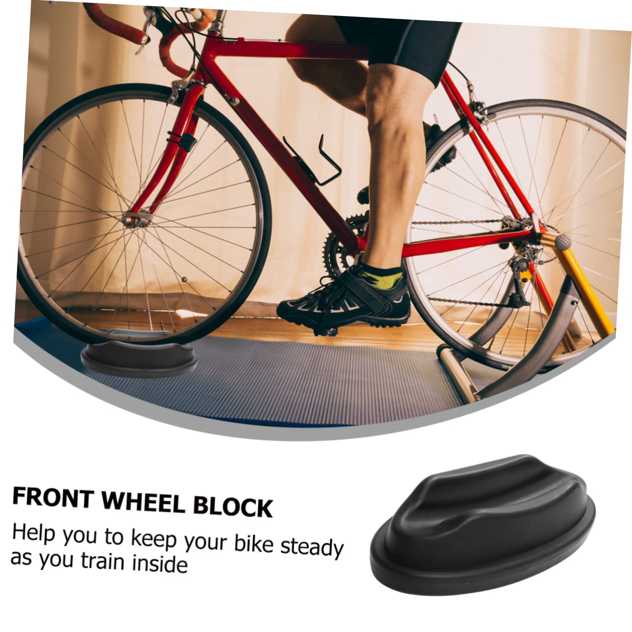 HANABASS 2pcs Front Wheel Holder Bike Wheel Riser Block for Road Mountain Bikes Stabilize