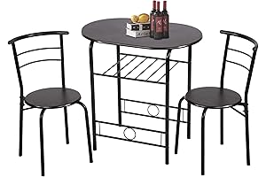 FDW 3-Piece Round Table and Chair Set