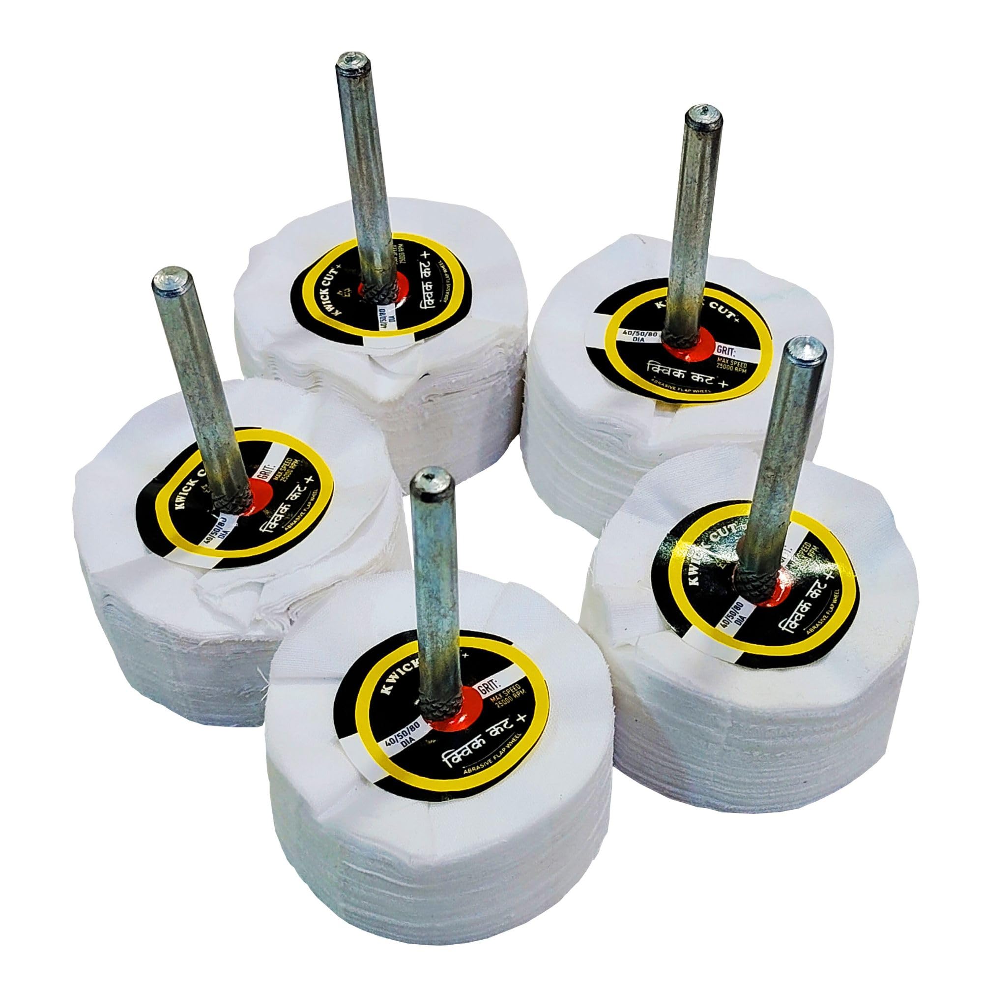 KWICK CUT+ Spindle Cotton Buffing Wheel 40x25x6mm | 40mm Dia Polishing Buff Wheel with 6mm Shaft for Metal, Stainless Steel, Aluminium & Copper Mirror Finish | Abrasive Polishing Wheel-image-10