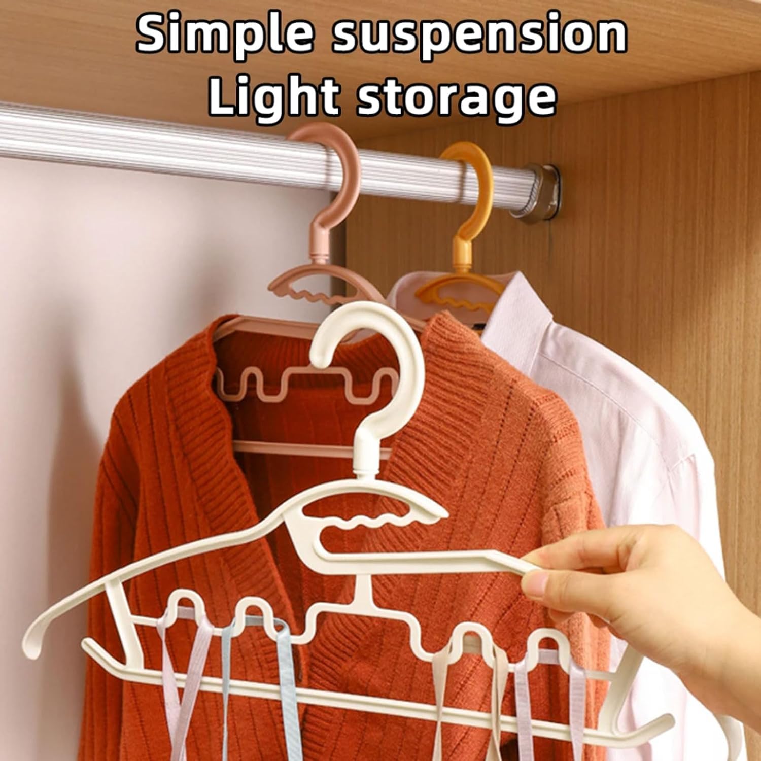 Kleiderbügel Rockbügel 10 Stück Kunststoff Platzsparende T-Shirt Kleiderbügel Rack Weste Unterwäsche Mit Hosenstange Für Anzug, Kleid, Hose Hosenkleiderbuegel(Yellow)