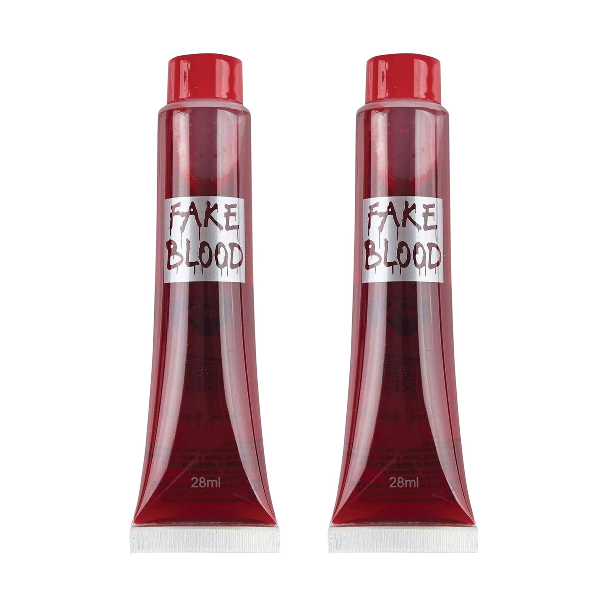 2 Packs Fake Blood Tubes 28ml - Halloween Vampire Zombie Makeup, Realistic SFX for Theatrical Wounds, Scars & Costume Parties, Suitable for Face & Body