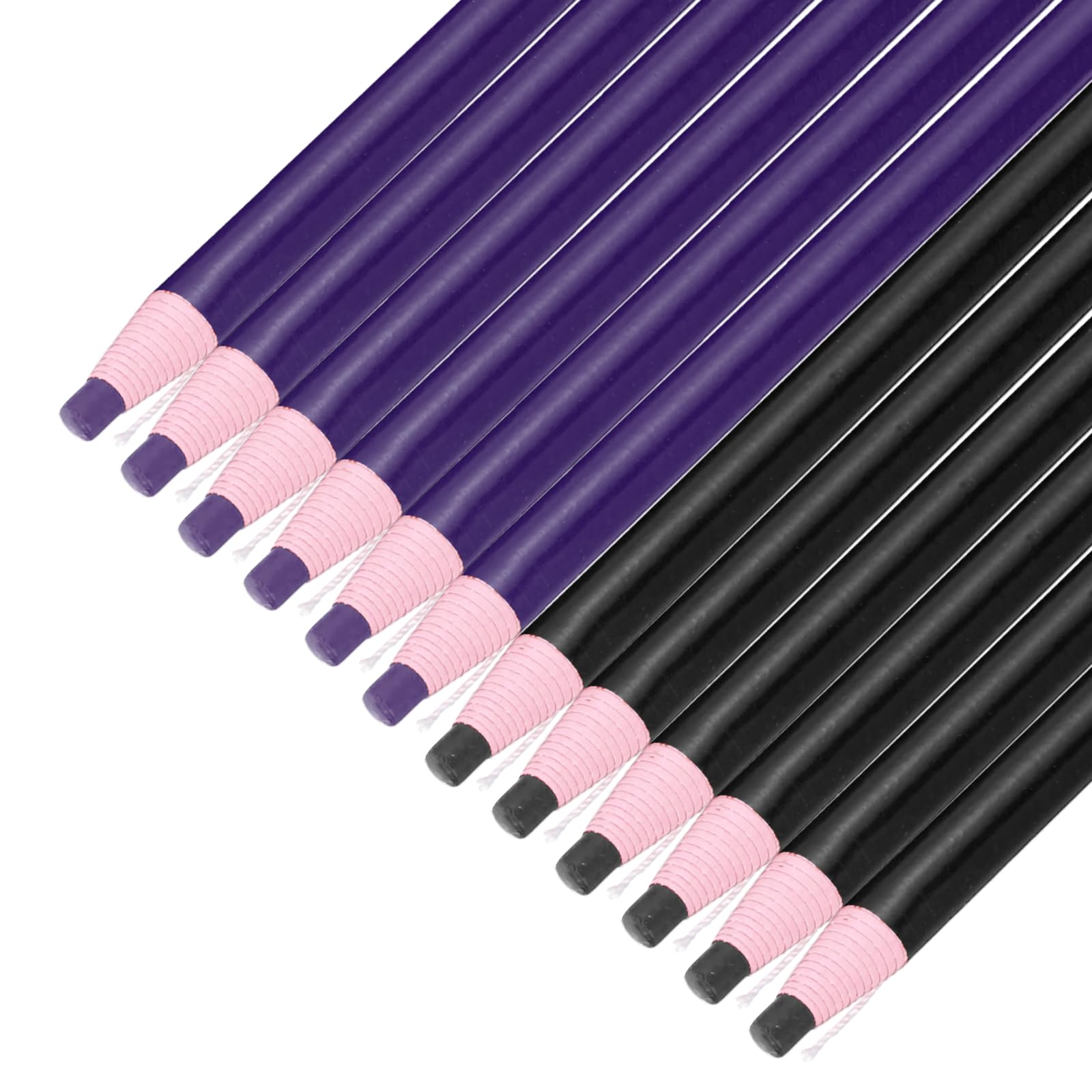 sourcing map 12PCS Peel-Off Grease Pencils, Color China Markers for Glass Metal Plastic Paper, Non-Sharpening Wax Pencils for Coloring Drawing Marking, Purple & Black โ image 1