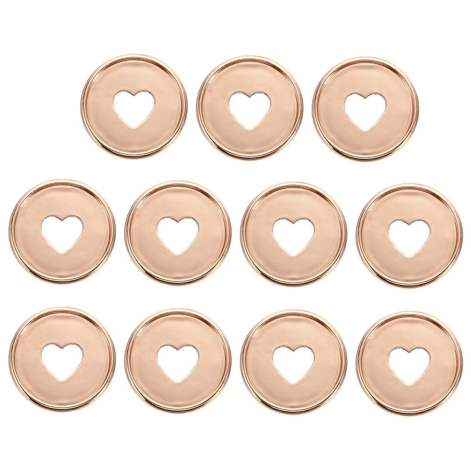 PATIKIL 35mm Plastic Book Binding Discs, 11 Pack Discbound Expansion Discs Plating Heart Binder Rings for DIY Notebook Planner, Rose Gold