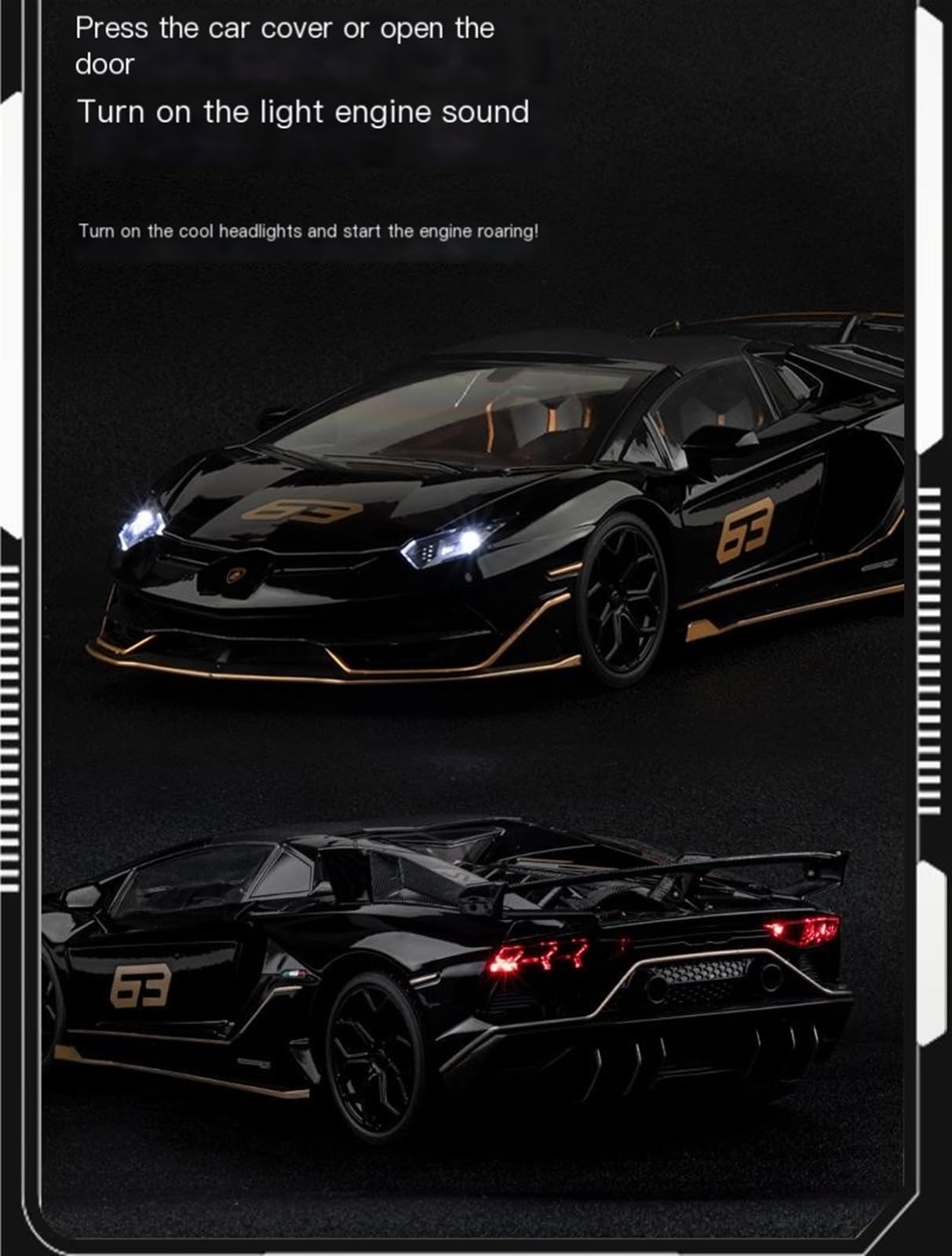 Scale Finished Model Car 1/18 for Lamborghini Aventador SVJ 63