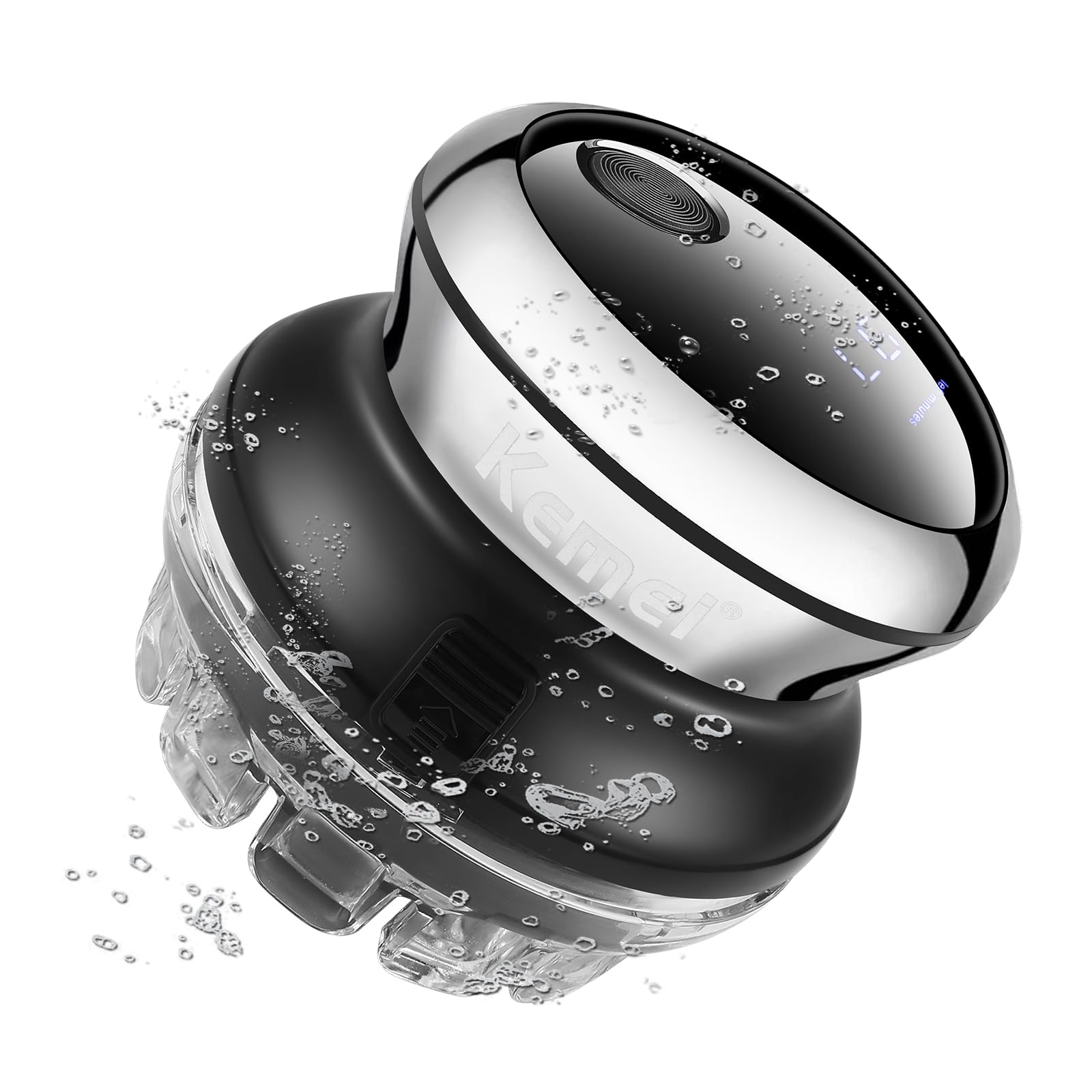 KEMEI Cortapelos para hombres, recortadora de pelo circular inalámbrica | kit de corte de pelo, pantalla LED recargable