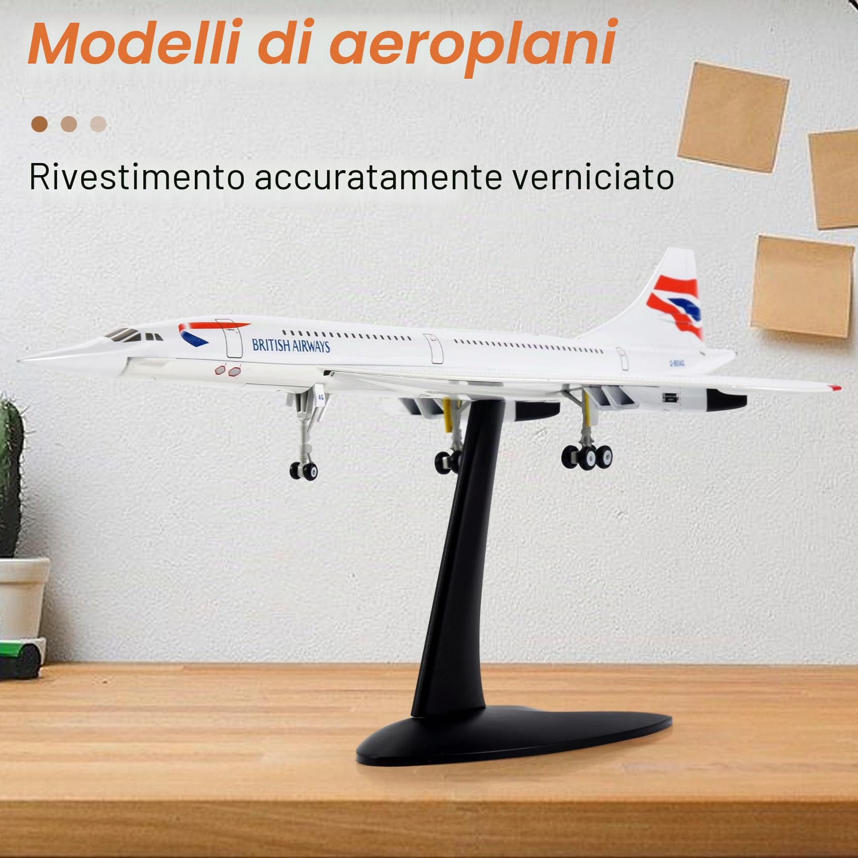 Concorde - Modello di aereo passeggeri supersonico - Scala 1/200 - Ideale per collezionisti e decorazione
