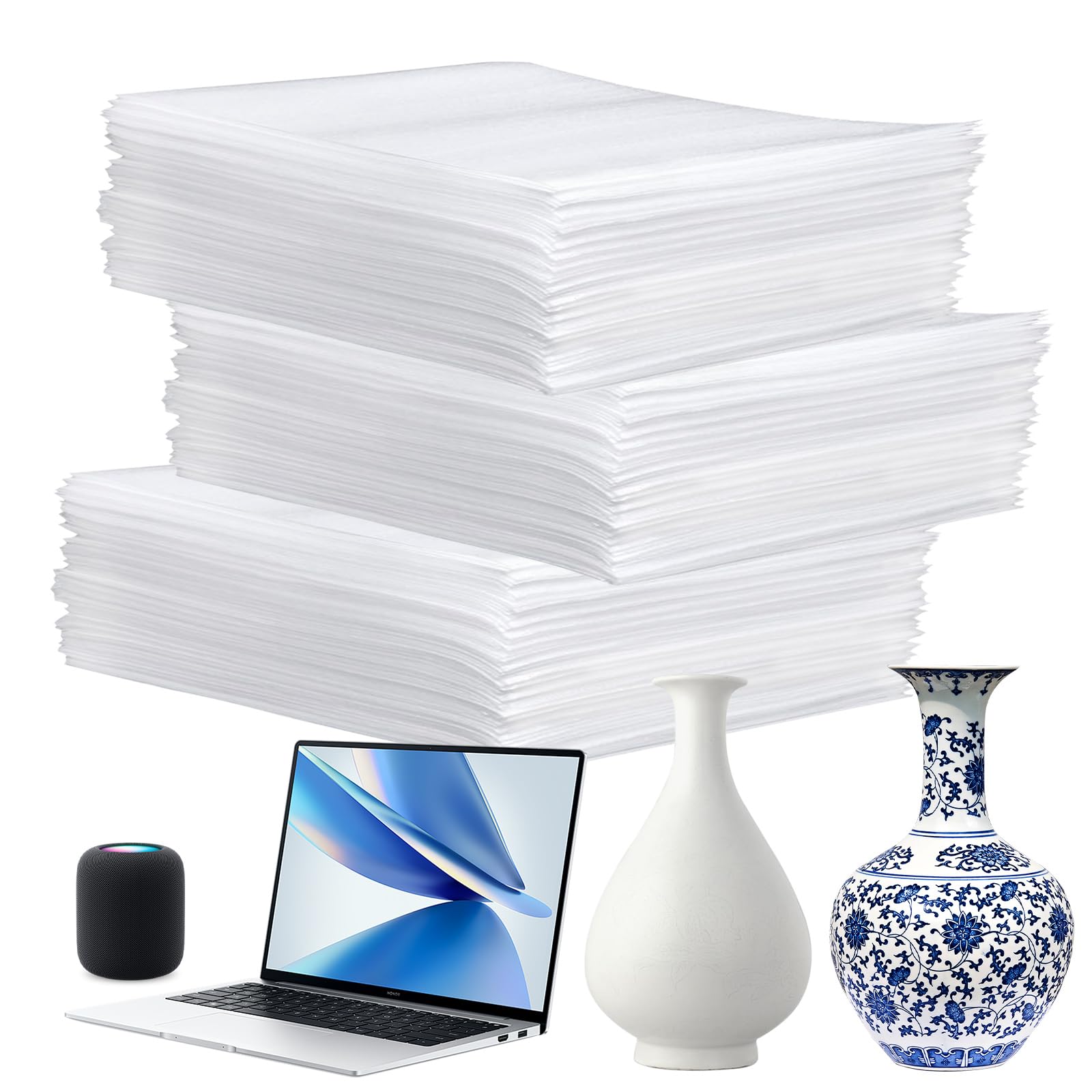 50 Pack 16'' x 20'' Large Cushion Foam Pouches, Foam Wrap Pouches for Extra Protect Fragile Items, Cushioning Packing Foam Pouches for Shipping, Moving and Storage(400x500x0.5MM)