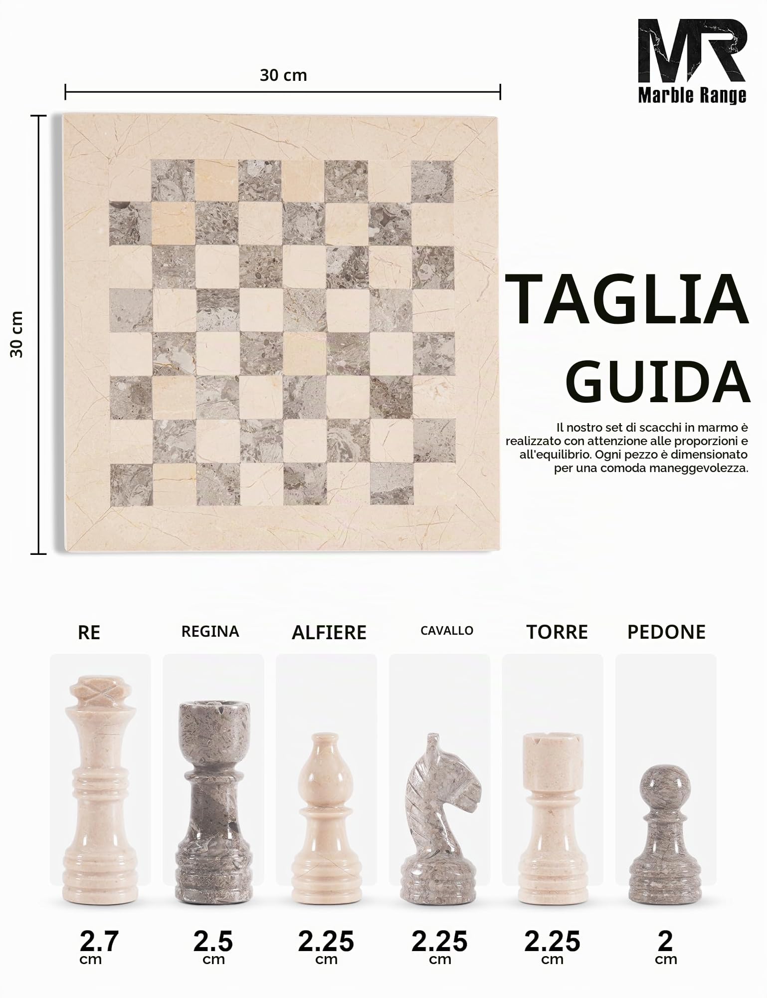 Set di scacchi in marmo, 30,5 cm, Verona e Oceanic, fatto a mano, con scatola portaoggetti, classico set di scacchi da viaggio per adulti con pezzi di scacchi e 2 regine extra, regalo elegante e