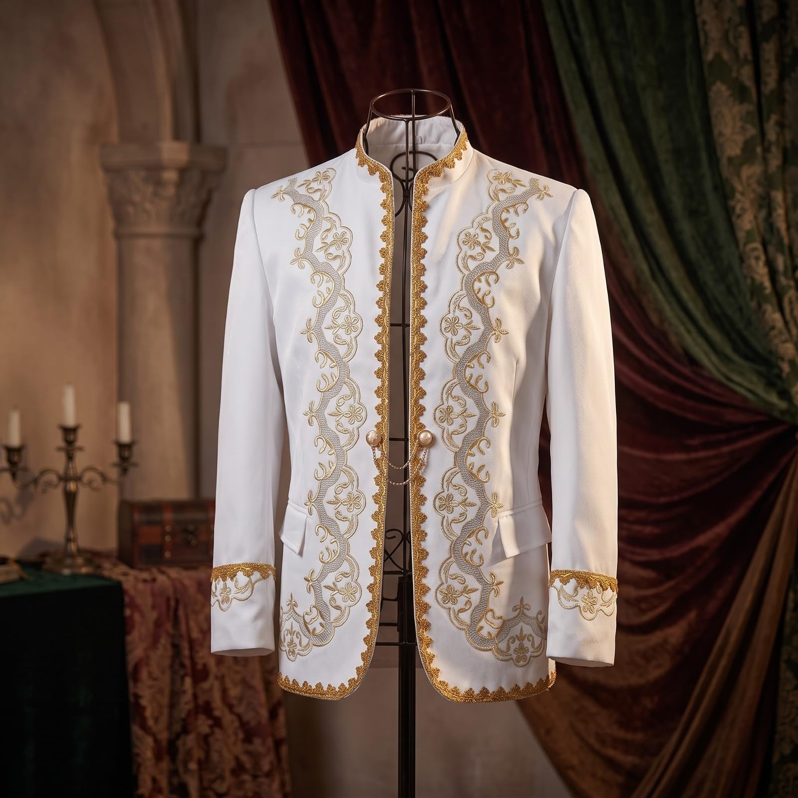 Sharplace Cqueta con Frente Abierto Elegante | Hombros Estructurados, Cqueta Formal, Elegante, Ropa, para Cosplay, Escena, Cosplayers, Actores, XXL