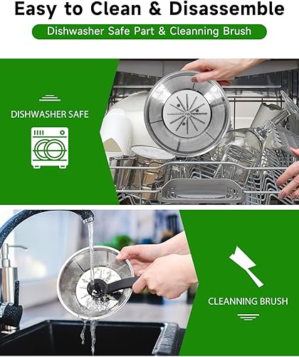 Miniatura 8 de Healnitor Exprimidor centrífugo de pantalla digital de 6 velocidades de 1200 W, extractor de jugo con canal grande y ancho de 3 pulgadas, fácil de