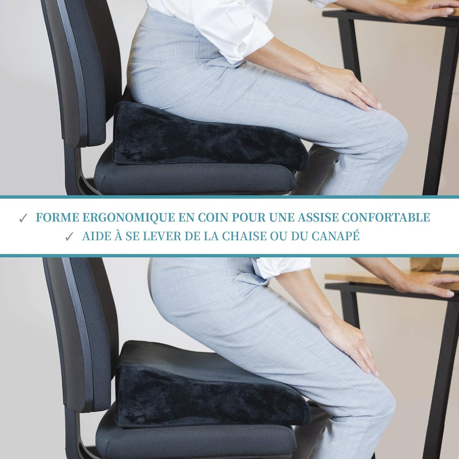 bonmedico Coussin de Chaise Rehausseur - Coussin Ergonomique et Orthopédique pour Bureau, Voiture, Maison, Support en Mousse Rembourrée