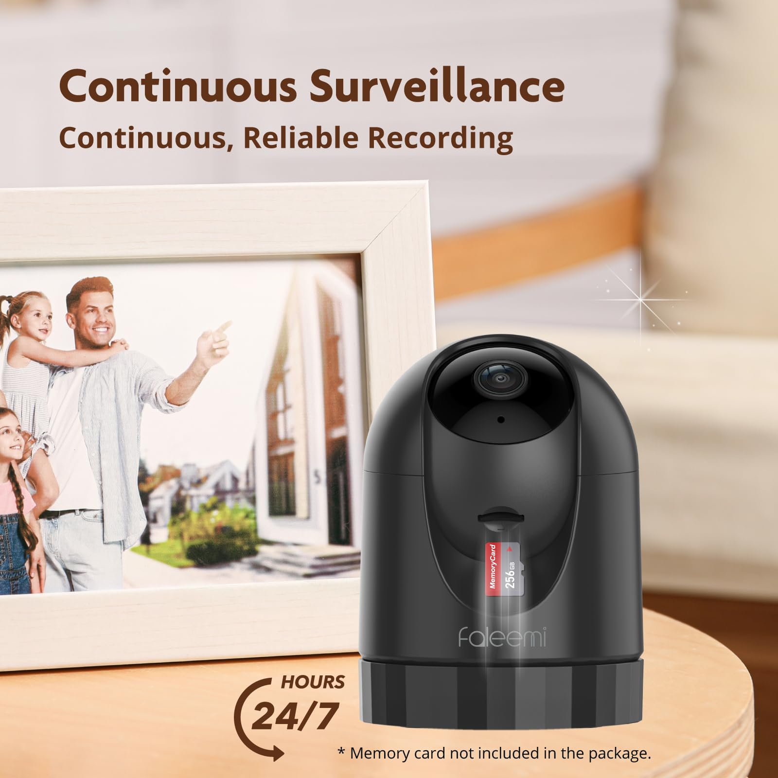 Cámara de seguridad WiFi para interiores 2K con detección de movimiento y seguimiento automático, visión nocturna, audio bidireccional, sirena, almacenamiento SD/nube (1, negro)